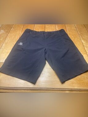 Salomon Black Performance Trail Shorts Size XL Advanced Skin Dry 12” Inseam